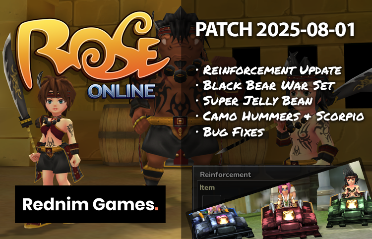News Details: Patch notes - 2025-08-01 (Reinforcement Update, Carts, Blackbear War & More!)